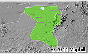 Political 3D Map of Wangcheng, desaturated