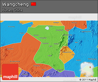 Political 3D Map of Wangcheng