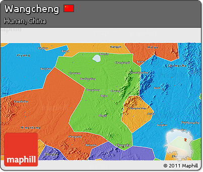 Political 3D Map of Wangcheng