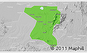 Political 3D Map of Wangcheng, lighten, desaturated