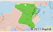 Political 3D Map of Wangcheng, lighten
