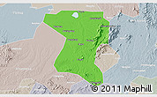 Political 3D Map of Wangcheng, lighten, semi-desaturated