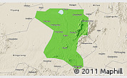 Political 3D Map of Wangcheng, shaded relief outside