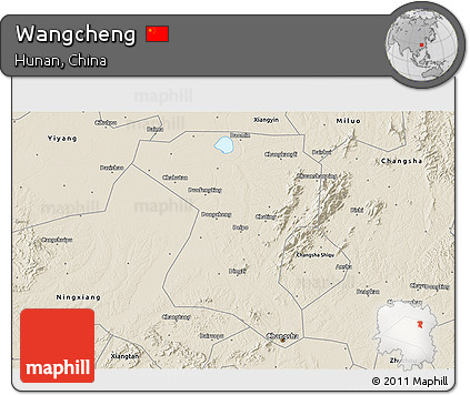Shaded Relief 3D Map of Wangcheng