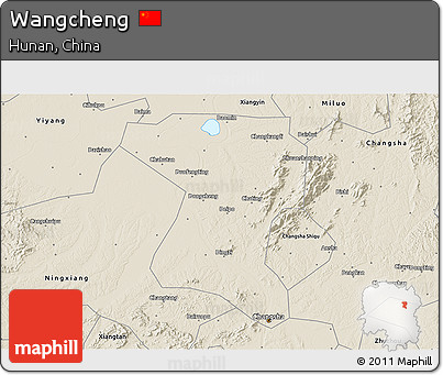 Shaded Relief 3D Map of Wangcheng
