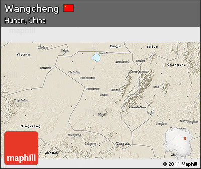 Shaded Relief 3D Map of Wangcheng