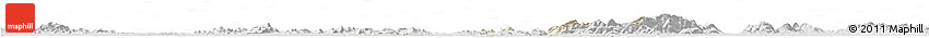 Shaded Relief Horizon Map of Wangcheng, lighten, desaturated