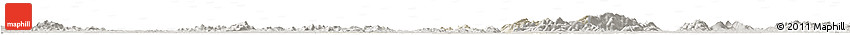 Shaded Relief Horizon Map of Wangcheng, semi-desaturated