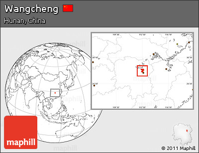 Blank Location Map of Wangcheng