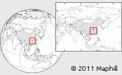 Blank Location Map of Wangcheng, highlighted country, within the entire country