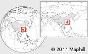 Blank Location Map of Wangcheng, highlighted country, highlighted parent region, within the entire country