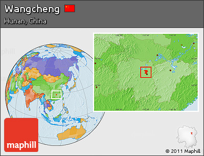 Political Location Map of Wangcheng