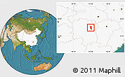 Satellite Location Map of Wangcheng, highlighted country