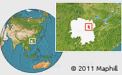 Satellite Location Map of Wangcheng, highlighted parent region