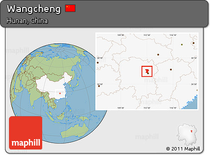 Savanna Style Location Map of Wangcheng, highlighted country