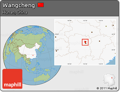 Savanna Style Location Map of Wangcheng, highlighted country