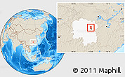 Shaded Relief Location Map of Wangcheng, highlighted parent region