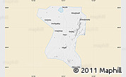 Classic Style Map of Wangcheng, single color outside