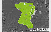 Physical Map of Wangcheng, darken, desaturated