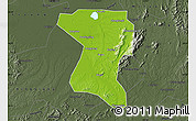 Physical Map of Wangcheng, darken, semi-desaturated