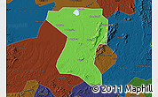 Political Map of Wangcheng, darken