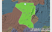 Political Map of Wangcheng, darken, semi-desaturated
