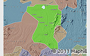 Political Map of Wangcheng, semi-desaturated