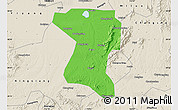 Political Map of Wangcheng, shaded relief outside