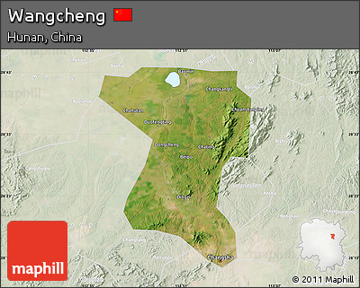 Satellite Map of Wangcheng, lighten