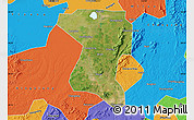 Satellite Map of Wangcheng, political outside