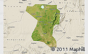 Satellite Map of Wangcheng, shaded relief outside