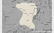 Shaded Relief Map of Wangcheng, darken, desaturated
