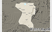 Shaded Relief Map of Wangcheng, darken