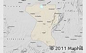 Shaded Relief Map of Wangcheng, desaturated