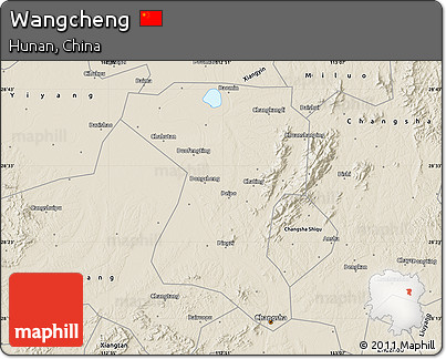 Shaded Relief Map of Wangcheng