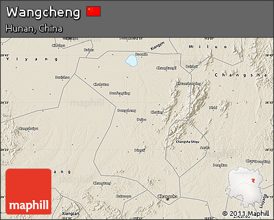 Shaded Relief Map of Wangcheng