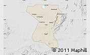 Shaded Relief Map of Wangcheng, lighten, desaturated