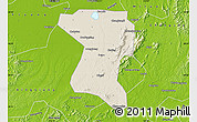 Shaded Relief Map of Wangcheng, physical outside