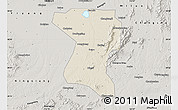 Shaded Relief Map of Wangcheng, semi-desaturated