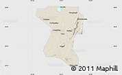 Shaded Relief Map of Wangcheng, single color outside