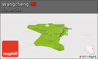 Physical Panoramic Map of Wangcheng, cropped outside