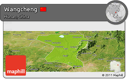 Physical Panoramic Map of Wangcheng, satellite outside