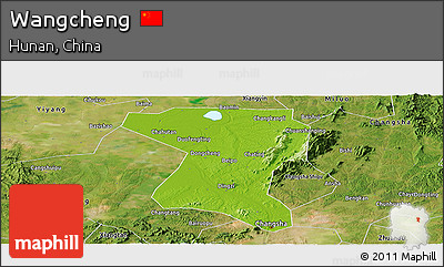 Physical Panoramic Map of Wangcheng, satellite outside