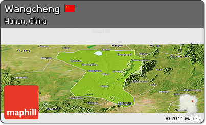 Physical Panoramic Map of Wangcheng, satellite outside
