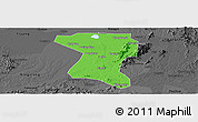 Political Panoramic Map of Wangcheng, darken, desaturated