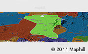 Political Panoramic Map of Wangcheng, darken