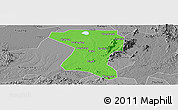 Political Panoramic Map of Wangcheng, desaturated
