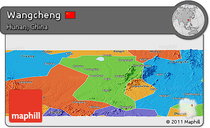Political Panoramic Map of Wangcheng