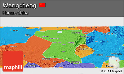 Political Panoramic Map of Wangcheng