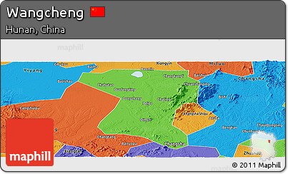Political Panoramic Map of Wangcheng
